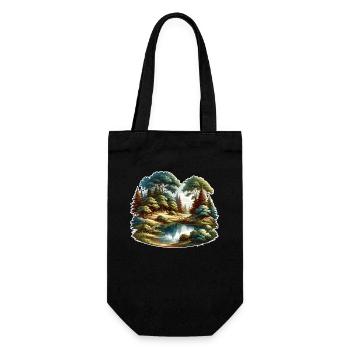 Landscape - Illustration - Gift Bag for Bottles - black - Front