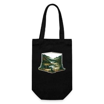Landscape - Illustration - Gift Bag for Bottles - black - Front