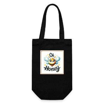 Oh Honey - Bees Illustration - Gift Bag for Bottles - black - Front