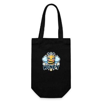 Oh Honey - Bees Illustration - Gift Bag for Bottles - black - Front