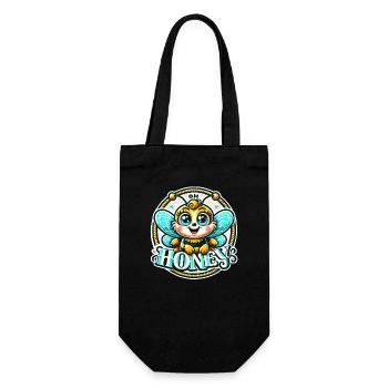Oh Honey - Bees Illustration - Gift Bag for Bottles - black - Front