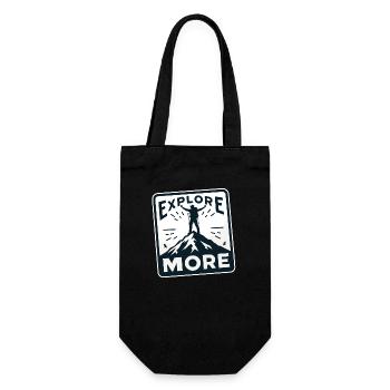 Explore more - Wanderer - Gift Bag for Bottles - black - Front