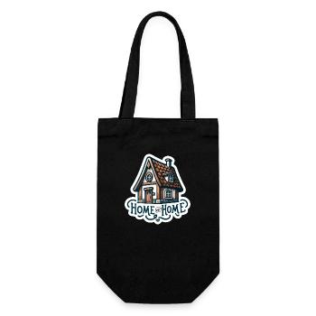 Home Sweet Home - House Illustration - Gift Bag for Bottles - black - Front