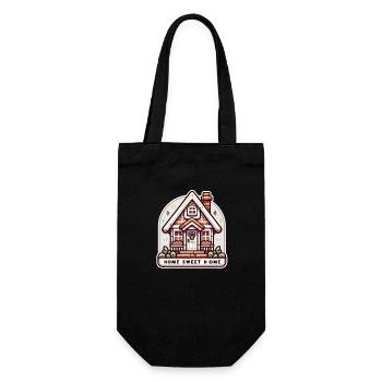 Home Sweet Home - House Illustration - Gift Bag for Bottles - black - Front