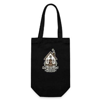 Home Sweet Home - House Illustration - Gift Bag for Bottles - black - Front