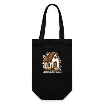 Home Sweet Home - House Illustration - Gift Bag for Bottles - black - Front
