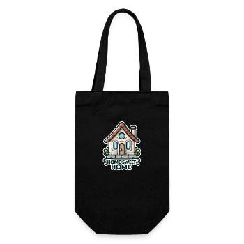 Home Sweet Home - House Illustration - Gift Bag for Bottles - black - Front