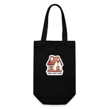 Home Sweet Home - House Illustration - Gift Bag for Bottles - black - Front