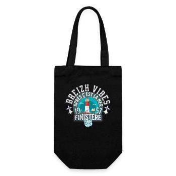 Breizh vibes Finistère - Sac à bouteille - noir - Devant