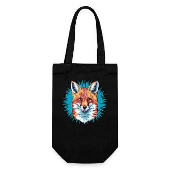 Fuchs - Illustration - Geschenkbeutel für Flaschen - Schwarz - Vorne