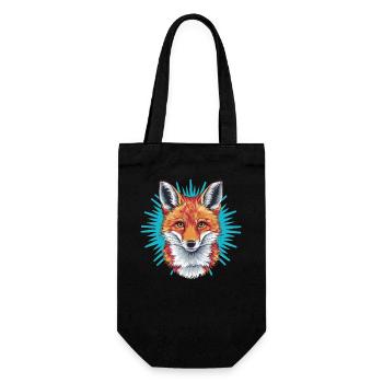 Fuchs - Illustration - Geschenkbeutel für Flaschen - Schwarz - Vorne