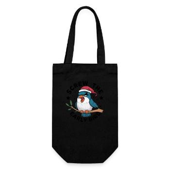 Der frühe Vogel kann mich mal - Geschenkbeutel für Flaschen - Schwarz - Vorne