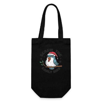 Der frühe Vogel kann mich mal - Geschenkbeutel für Flaschen - Schwarz - Vorne