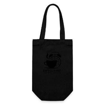 Erst der Kaffee, dann alles andere - Geschenkbeutel für Flaschen - Schwarz - Vorne