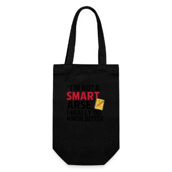 I'm not a smartass, I really know better - Gift Bag for Bottles - black - Front