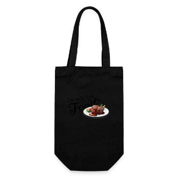 Ich bin nur hier wegen des Essens. - Geschenkbeutel für Flaschen - Schwarz - Vorne