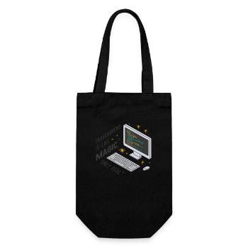 Programming is like magic, only real. - Gift Bag for Bottles - black - Front