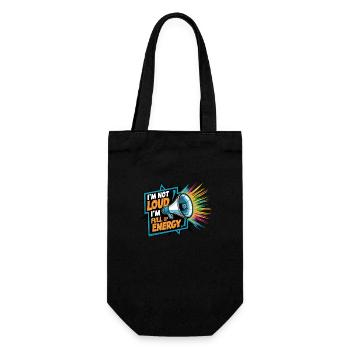 Ich bin nicht laut, ich bin voller Energie. - Geschenkbeutel für Flaschen - Schwarz - Vorne