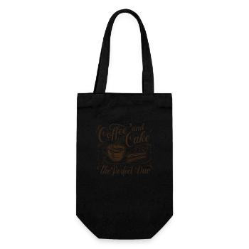 Coffee and cake – the perfect duo. - Gift Bag for Bottles - black - Front