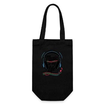 Musik ist mein Leben - Geschenkbeutel für Flaschen - Schwarz - Vorne