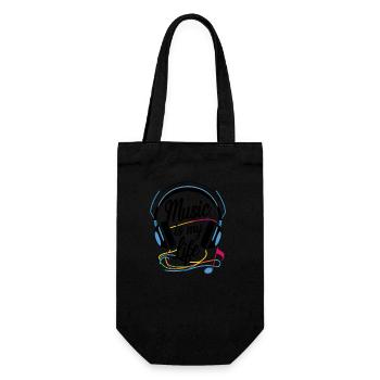 Musik ist mein Leben - Geschenkbeutel für Flaschen - Schwarz - Vorne