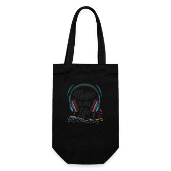 Musik ist mein Leben - Geschenkbeutel für Flaschen - Schwarz - Vorne
