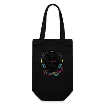 Musik ist mein Leben - Geschenkbeutel für Flaschen - Schwarz - Vorne