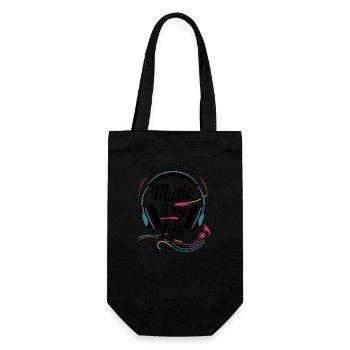 Musik ist mein Leben - Geschenkbeutel für Flaschen - Schwarz - Vorne