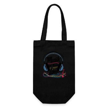 Musik ist mein Leben - Geschenkbeutel für Flaschen - Schwarz - Vorne