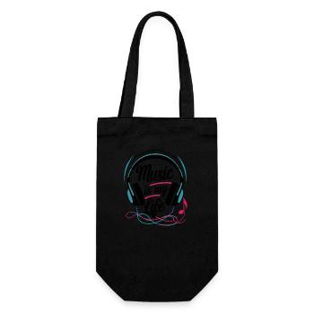 Musik ist mein Leben - Geschenkbeutel für Flaschen - Schwarz - Vorne