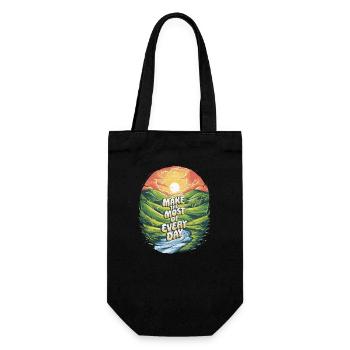 Make the most of every day - Gift Bag for Bottles - black - Front