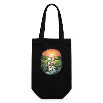 Make the most of every day - Gift Bag for Bottles - black - Front