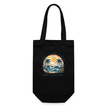 Le soleil, la plage et la mer - mon élixir de vie - Sac à bouteille - noir - Devant
