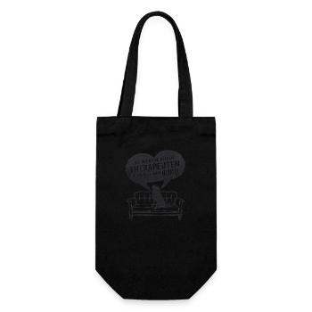 Ich brauche keinen Therapeuten ich habe einen Hund - Geschenkbeutel für Flaschen - Schwarz - Vorne
