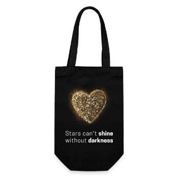 Stars can't shine without darkness - Geschenkbeutel für Flaschen - Schwarz - Vorne
