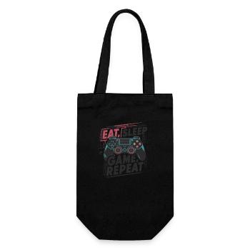 Eat, Sleep, Game, Repeat - Geschenkbeutel für Flaschen - Schwarz - Vorne