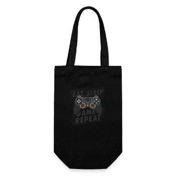 Eat, Sleep, Game, Repeat - Geschenkbeutel für Flaschen - Schwarz - Vorne
