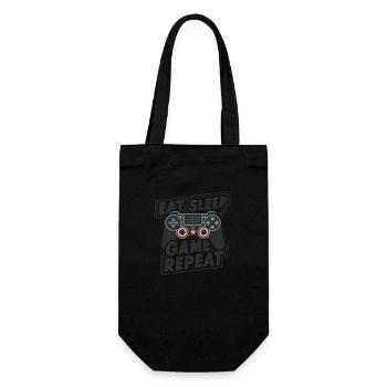Eat, Sleep, Game, Repeat - Geschenkbeutel für Flaschen - Schwarz - Vorne