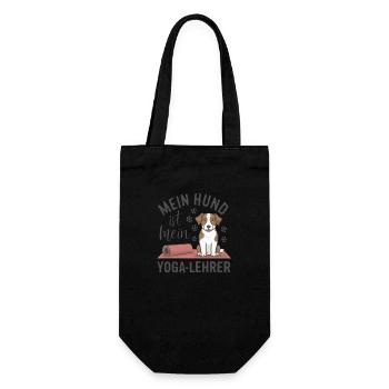 My dog is my yoga teacher - Gift Bag for Bottles - black - Front