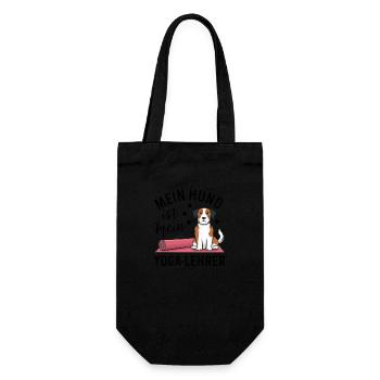 My dog is my yoga teacher - Gift Bag for Bottles - black - Front