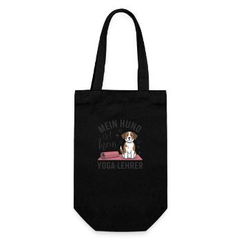 My dog is my yoga teacher - Gift Bag for Bottles - black - Front