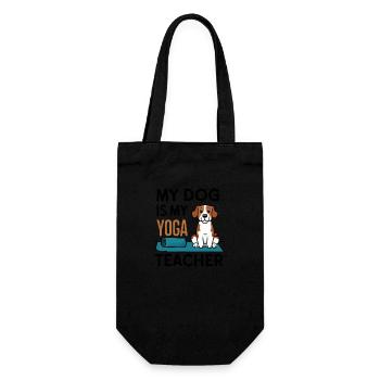 My dog is my yoga teacher - Gift Bag for Bottles - black - Front