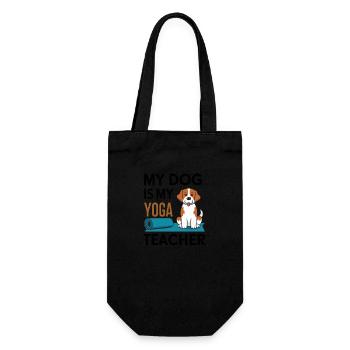 My dog is my yoga teacher - Gift Bag for Bottles - black - Front