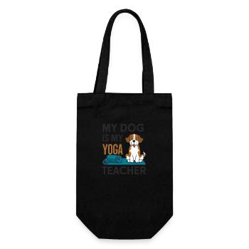 My dog is my yoga teacher - Gift Bag for Bottles - black - Front