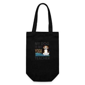 My dog is my yoga teacher - Gift Bag for Bottles - black - Front
