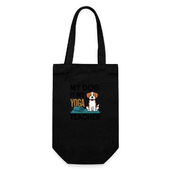 My dog is my yoga teacher - Gift Bag for Bottles - black - Front