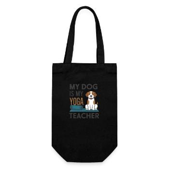 My dog is my yoga teacher - Gift Bag for Bottles - black - Front