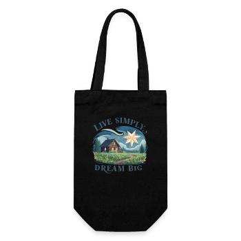 Live simply, dream big - Gift Bag for Bottles - black - Front
