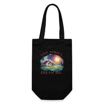 Live simply, dream big - Gift Bag for Bottles - black - Front