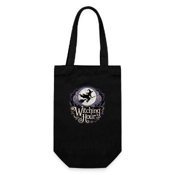 Hexe bei Vollmond – Witching Hour - Geschenkbeutel für Flaschen - Schwarz - Vorne